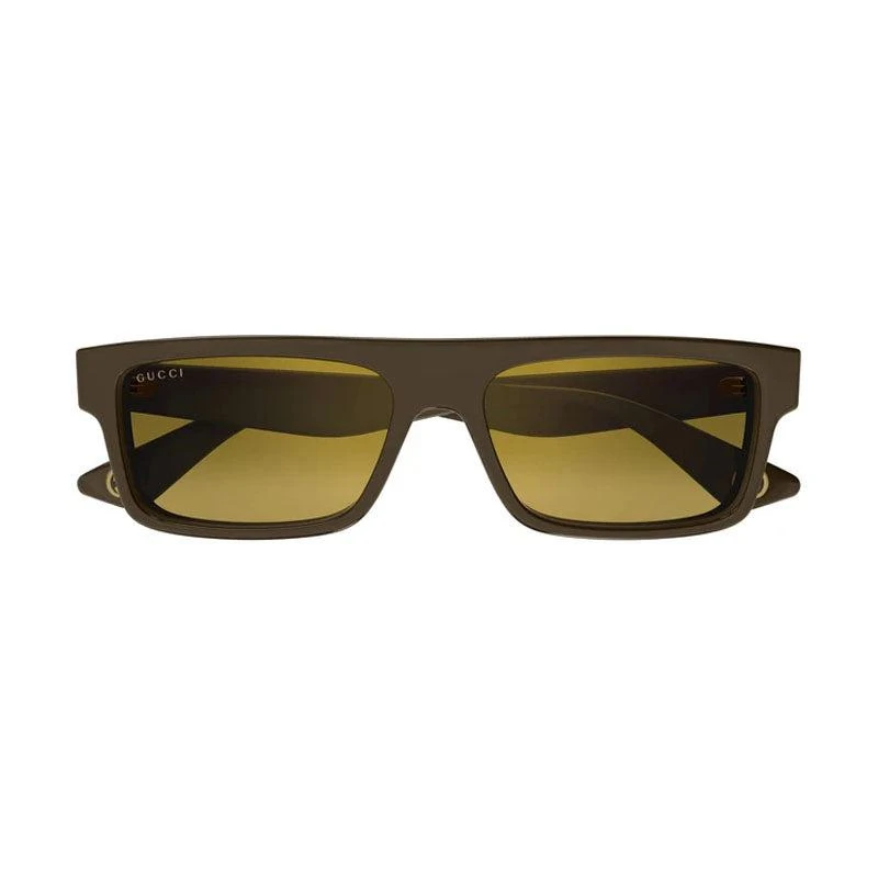 Gucci Gucci Sunglasses Rectangle Full Rim, Shiny Bilayer Brown Frame and Gold Mirror Lens GG1616S002 2
