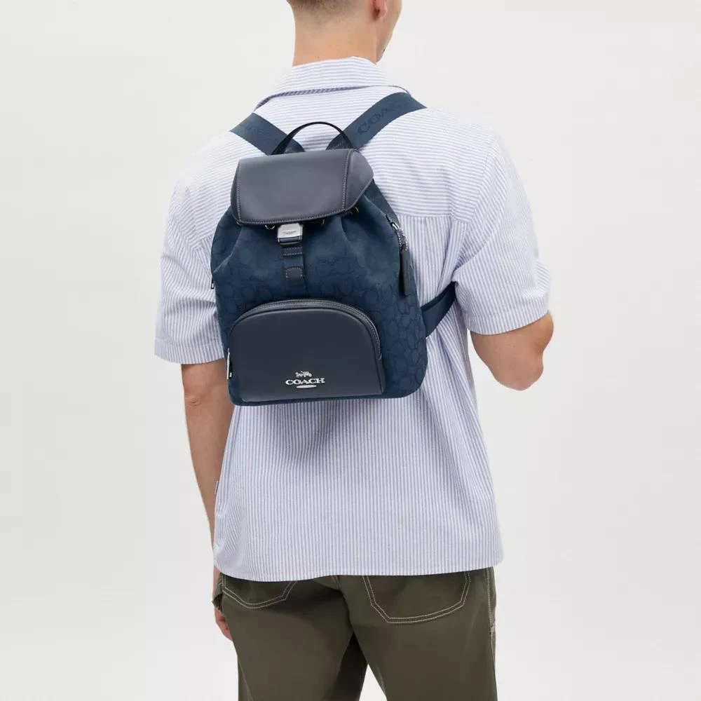 Coach Pace Large Backpack In Signature Jacquard 6