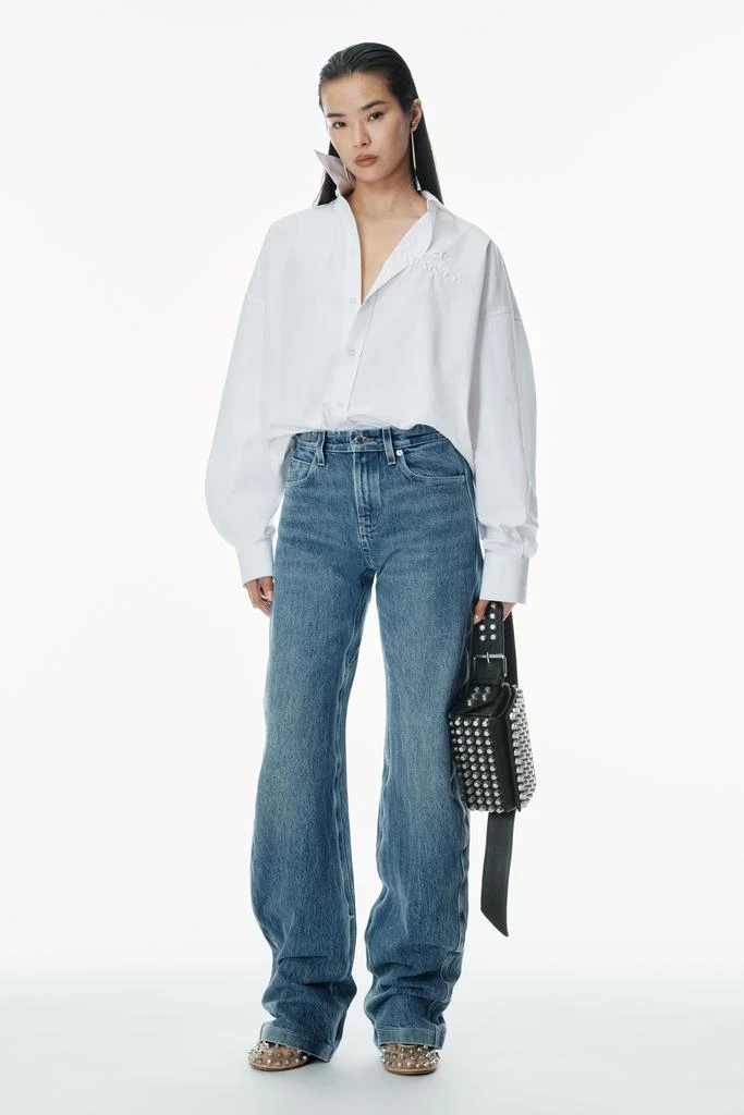 Alexander Wang Low-Rise Gusset Jeans in Medium Indigo Wash 1
