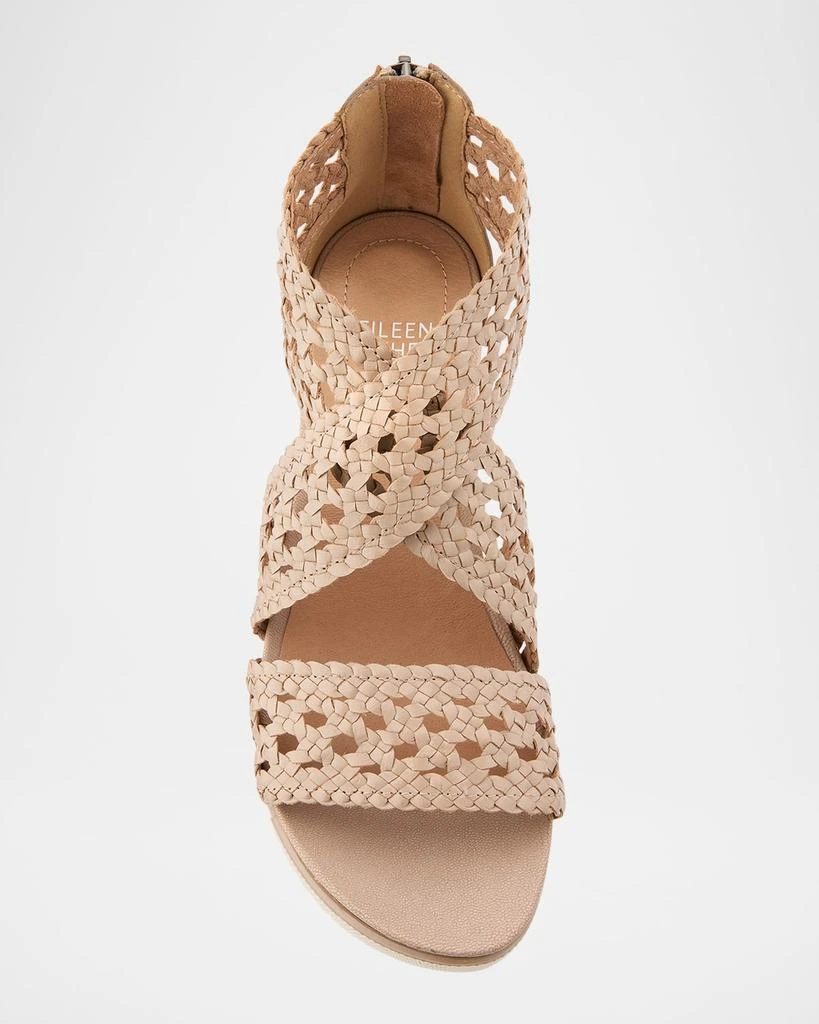 Eileen Fisher Sporty Woven Crisscross Wedge Sandals 3