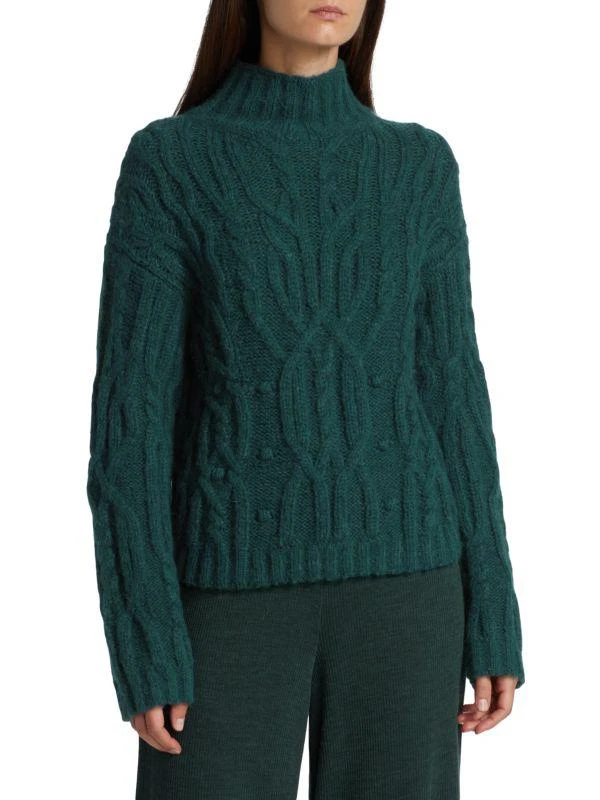Vince Interlaced Cable Knit Turtleneck Sweater 1