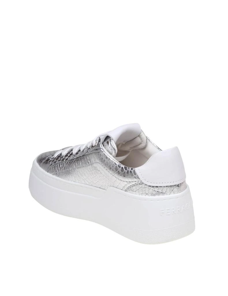 Ferragamo Sneakers Dahlia In Pelle Colore Argento 4