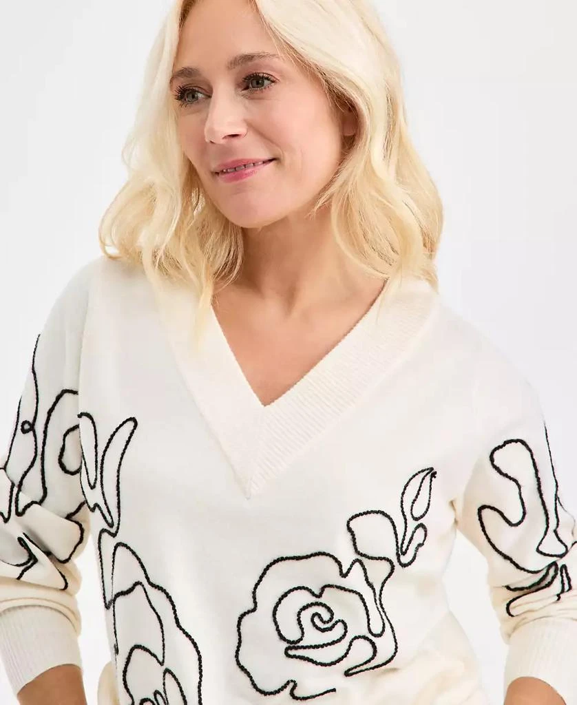 Style & Co Women's Soutache V-Neck Sweater, Macy's Exclusive 3