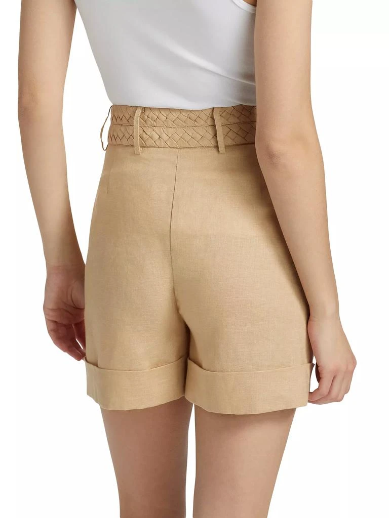 FIGUE Uma Braided Linen Cuff-Hem Shorts 5