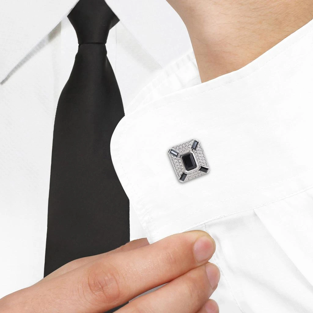Mimi 
Max 5-4/5ct TGW Octagon and Baguette-Cut Created Black Sapphire and White Sapphire Cufflinks in Sterling Silver 2