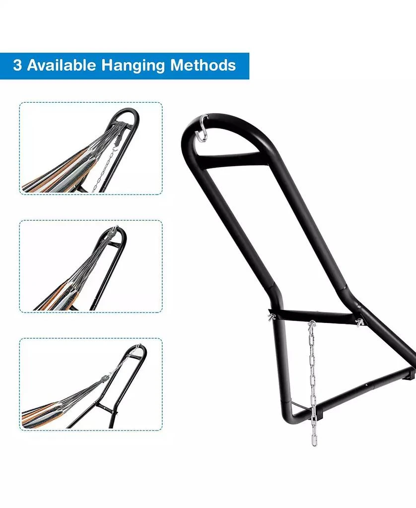 Gymax Hammock Stand Heavy Duty Steel Frame Hanging Hooks Indoor Outdoor 5