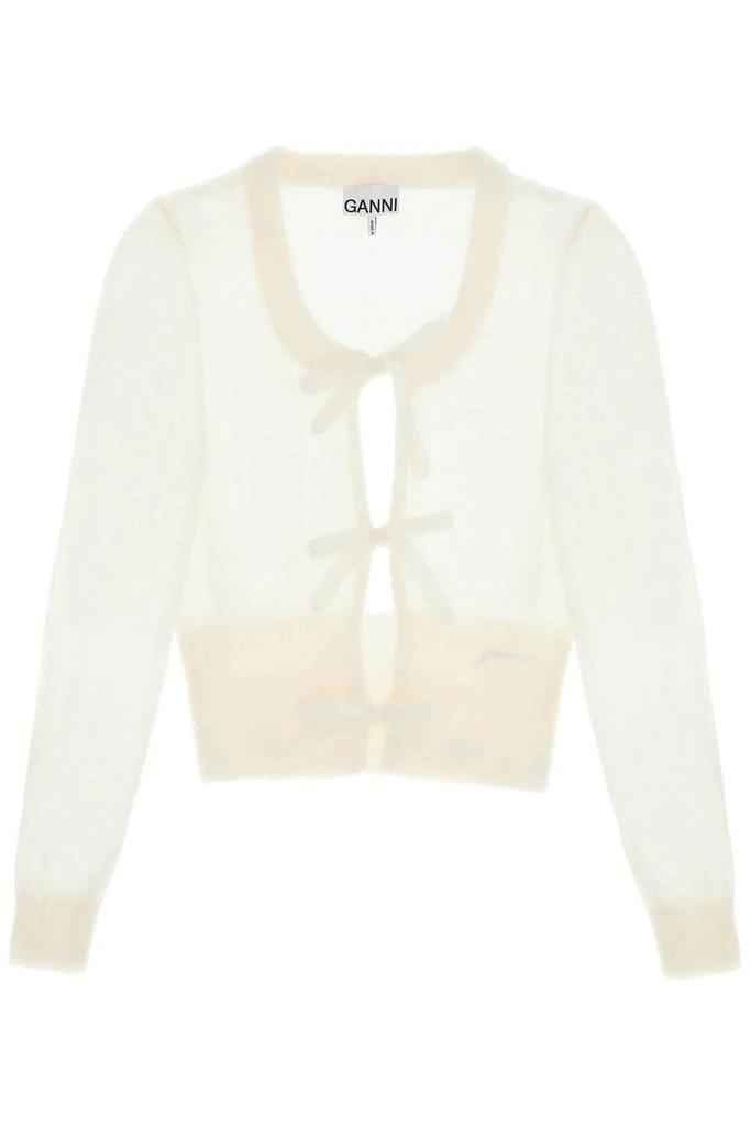 Ganni Ganni Bow-Detailed Knit Cardigan 1