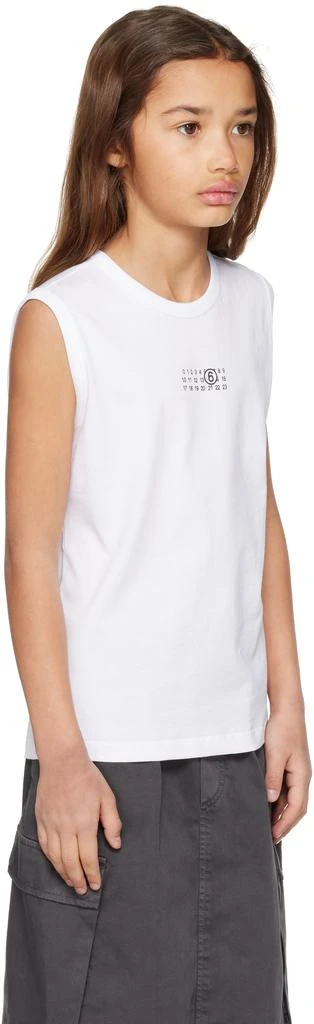 MM6 Kids White Printed-Logo Tank Top 2