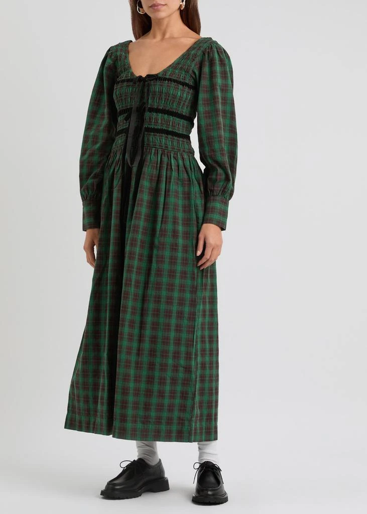DAMSON MADDER Elle checked cotton midi dress 2
