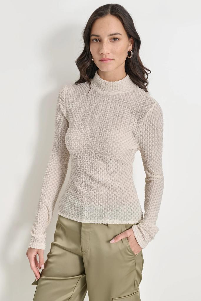 DKNY PEBBLE LACE TURTLENECK