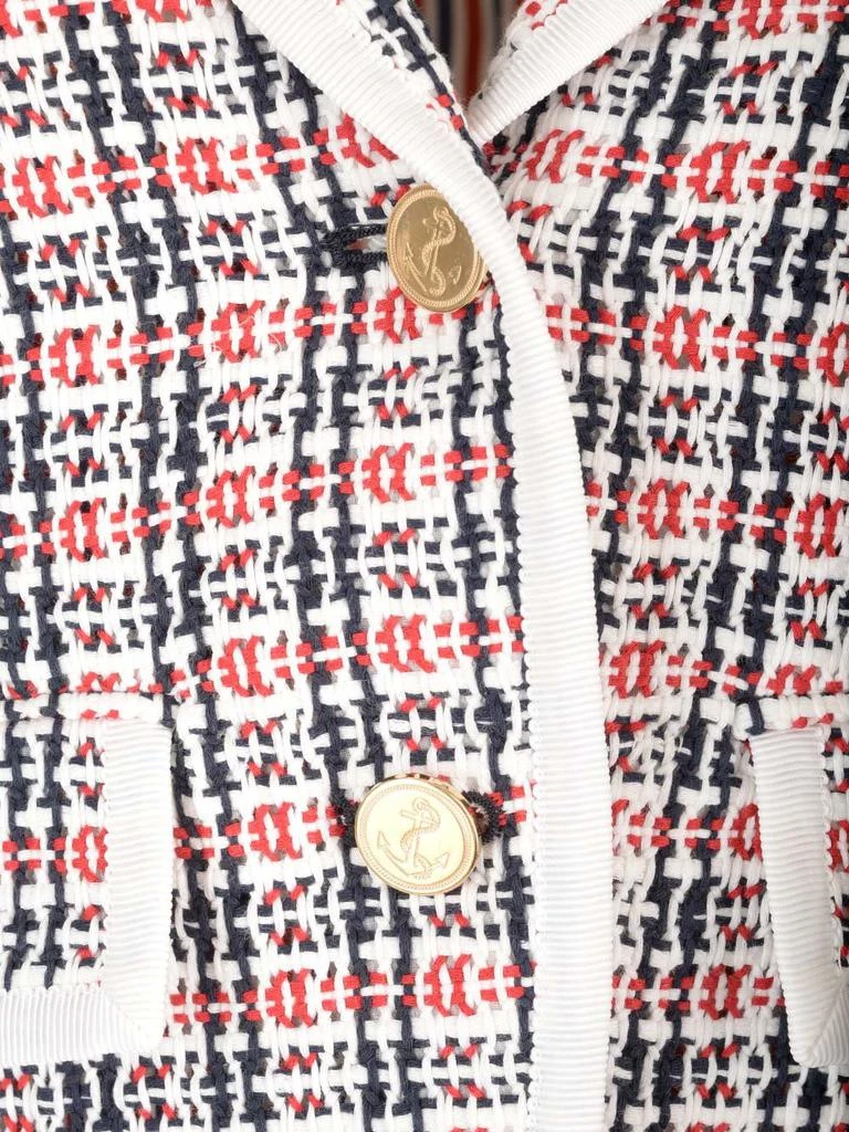 Thom Browne Thom Browne Check-Pattern Buttoned Tweed Jacket 5