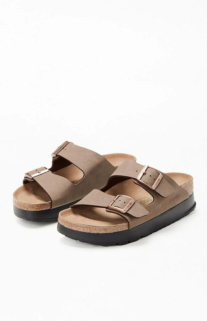 Birkenstock Women's Arizona Vegan Leather Platform Sandals Mocha 2