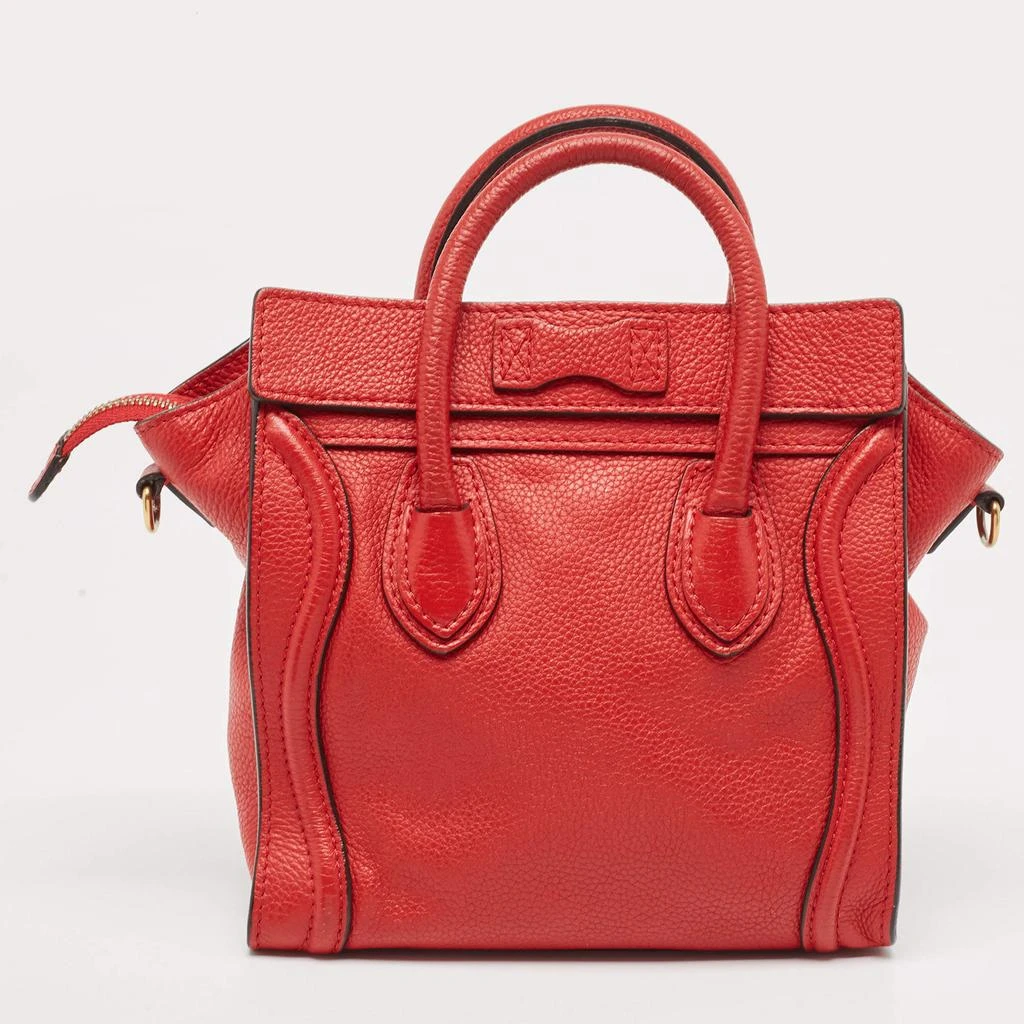 Celine Celine Red Leather Nano Luggage Tote 4