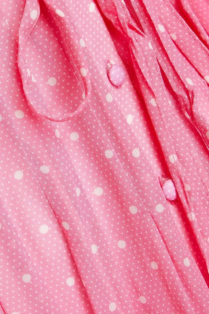 LOVESHACKFANCY Bevelyn polka-dot chiffon midi wrap dress 4