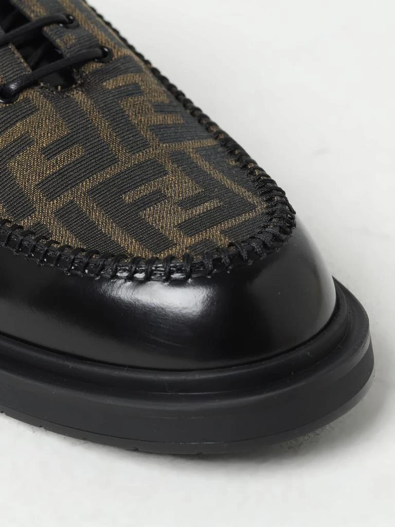 Fendi Fendi jacquard fabric and leather derby shoes 4