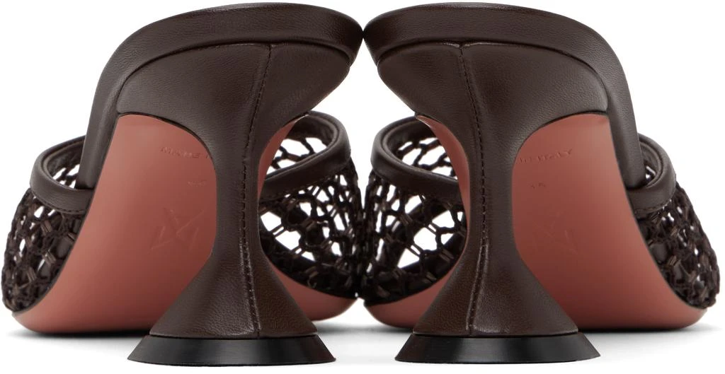 Amina Muaddi Brown Lupita Net 70 Heeled Sandals 2
