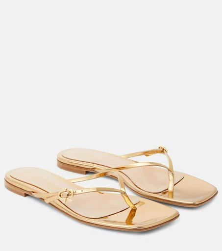 Gianvito Rossi Mirrored leather thong sandals 1