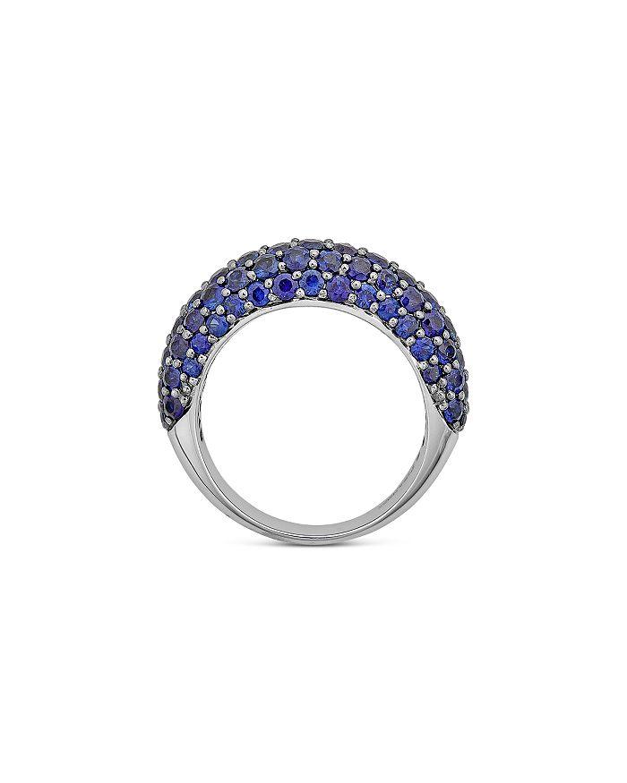 Piranesi 18K White Gold Small Dome Ring with Blue Sapphires, 3.11 ct. t.w.