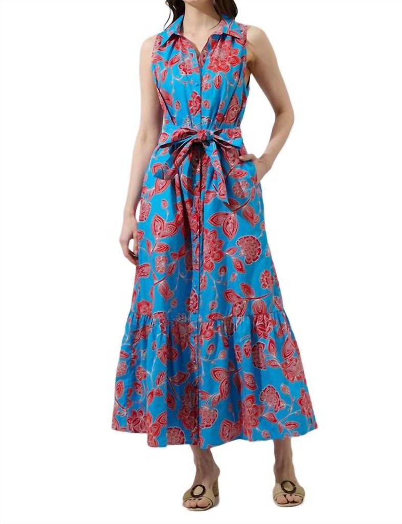 Sugarlips Sugarlips - Ripon Floral Collard Maxi Dress