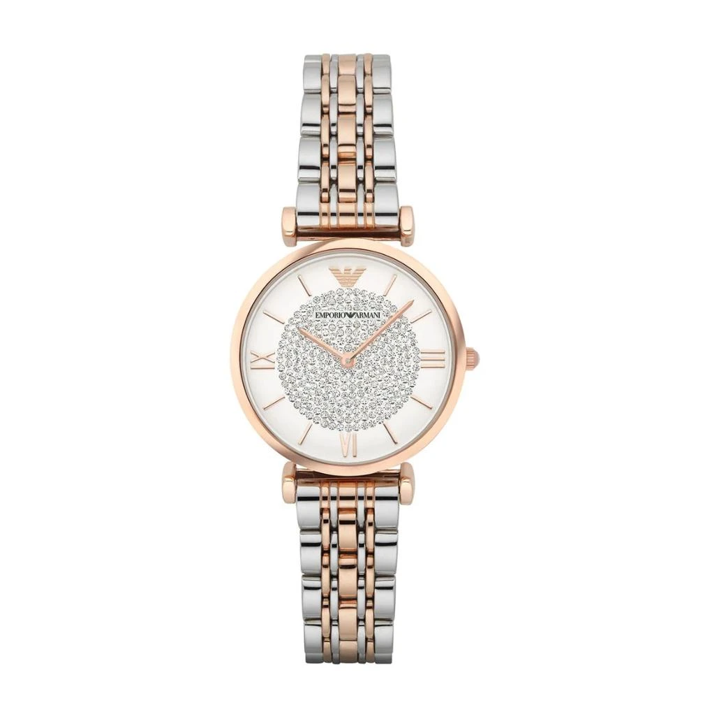 Emporio Armani Emporio Armani Ladies Two-Tone Rhinestone Watch AR1926 2