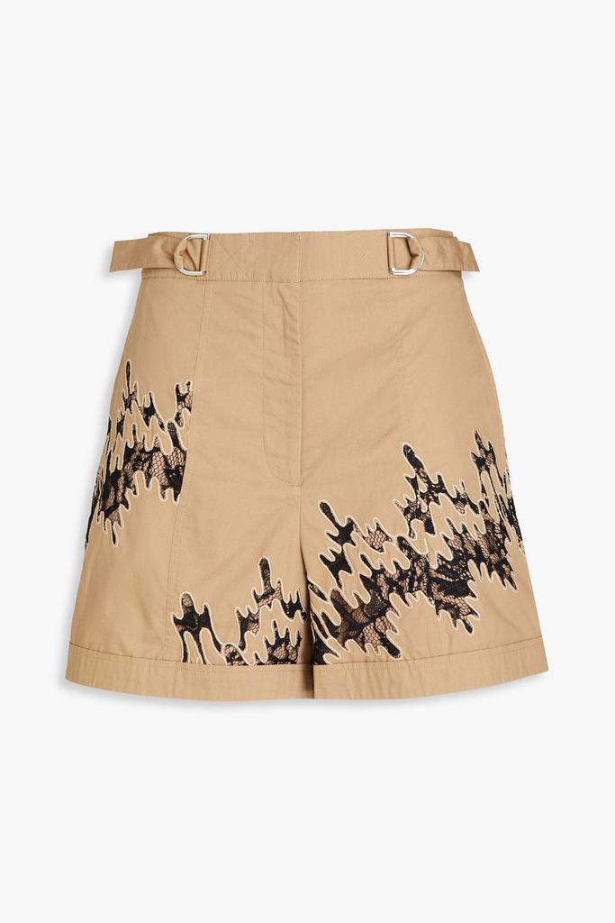 3.1 Phillip Lim Lace-trimmed cotton shorts