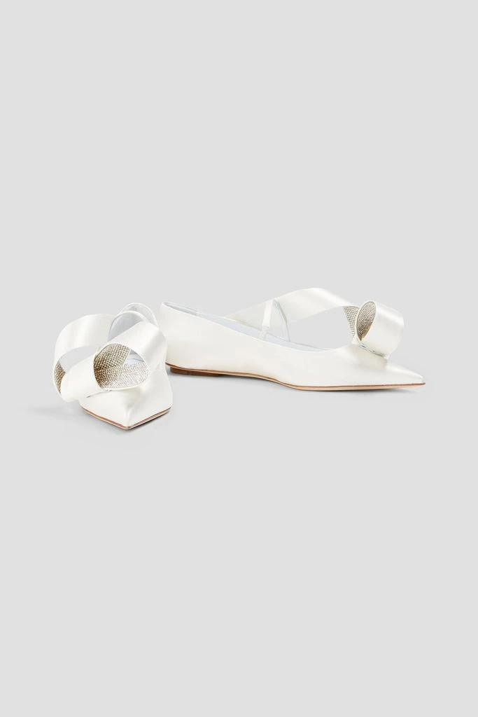 AREA Marquise embellished satin point-toe flats 2