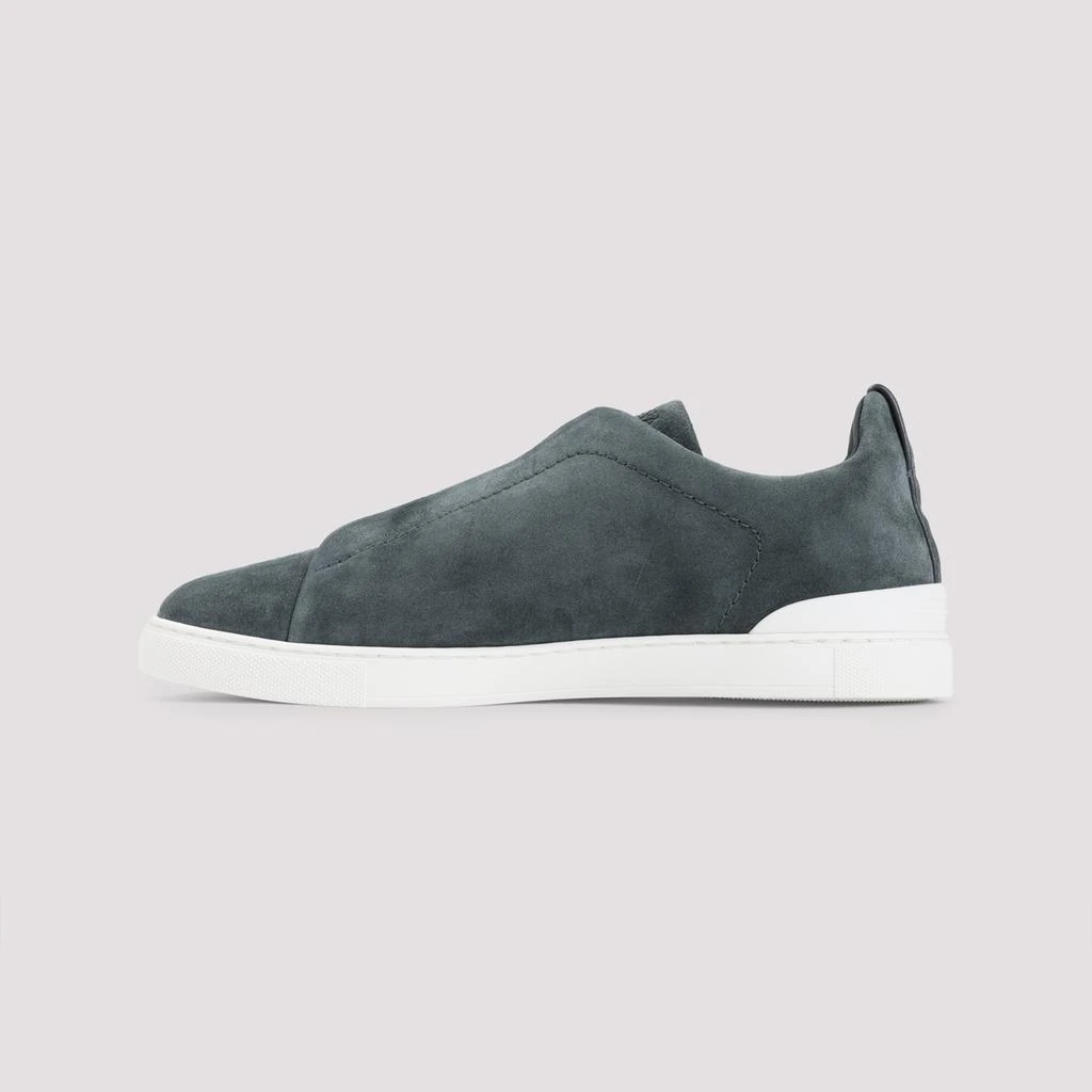 Zegna SUEDE TRIPLE STITCH LOW TOP SNEAKERS 3