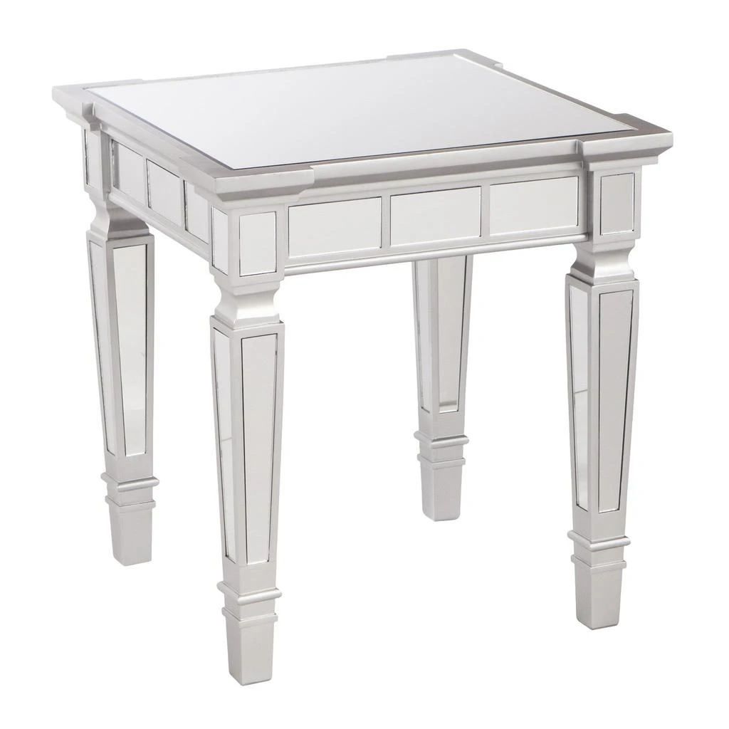 Hivvago 24" Silver Glass Square End Table 3