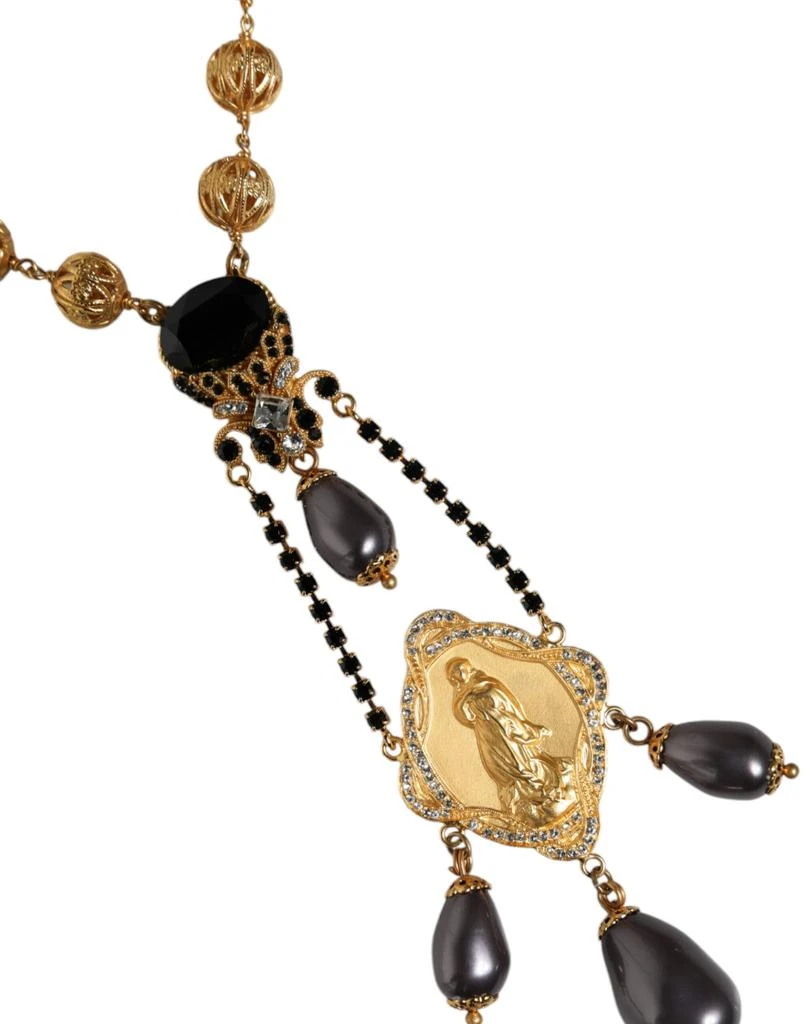 Dolce 
Gabbana Chain Brass Beaded Rosary Style Women
s Necklace 2