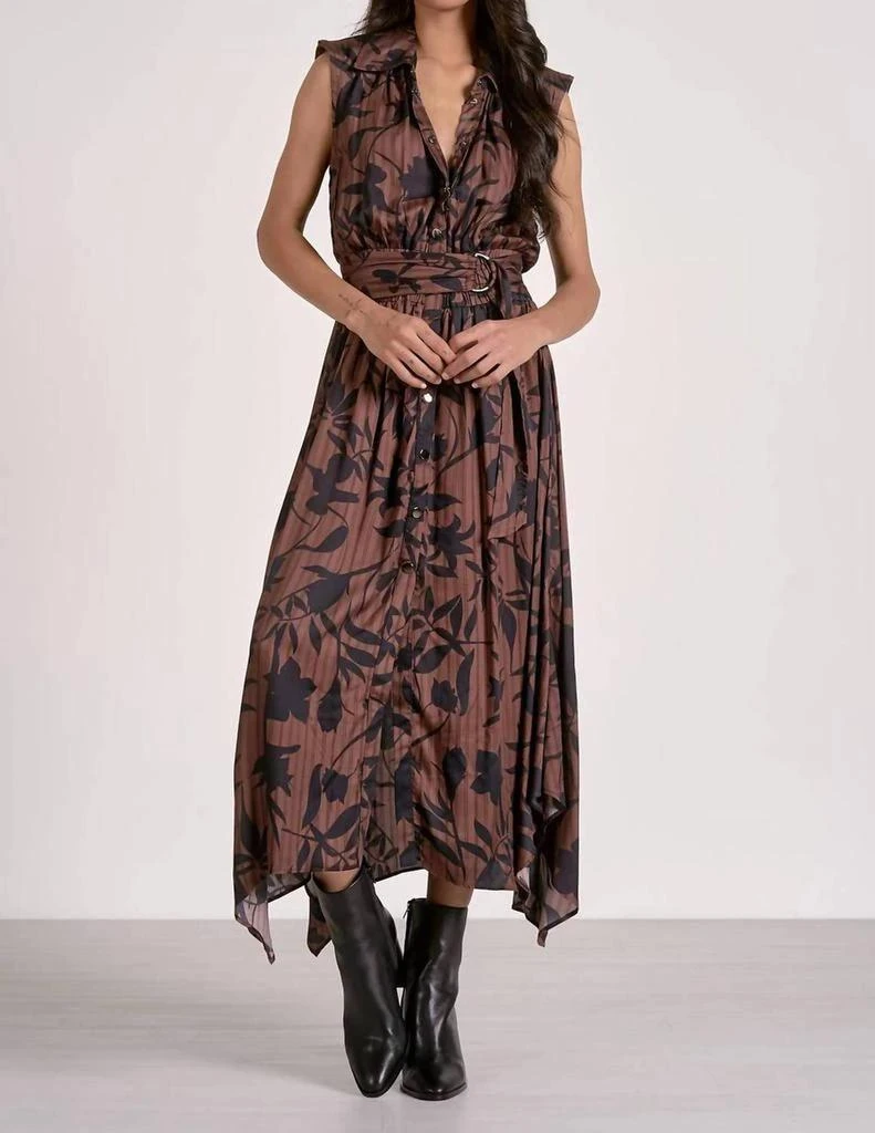 slim fit dress slacks elan Smocked Waist Zip Front Midi Dress – Inherit Co main image 0