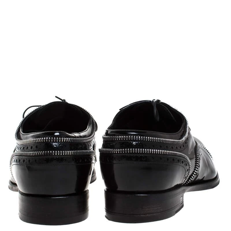 Louis Vuitton Louis Vuitton Black Patent Leather Lace Up Oxfords Size 41.5 5