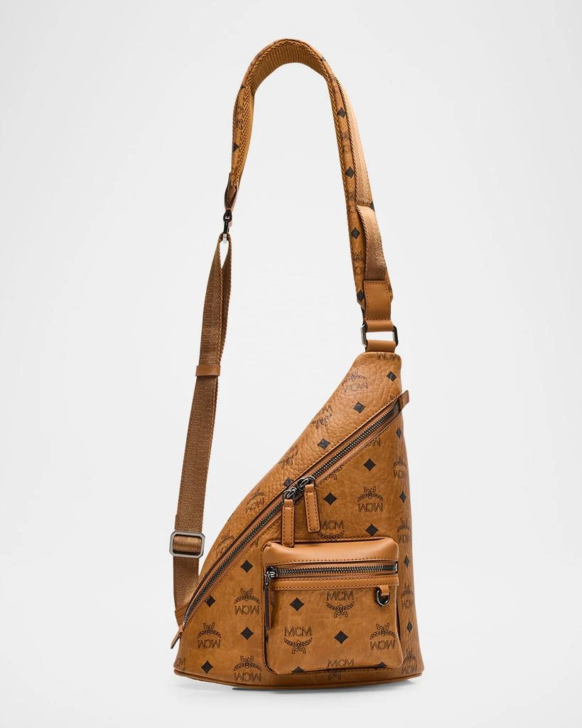 MCM Men's Aren Mini Sling Bag in Visetos Shoulder Bags Free