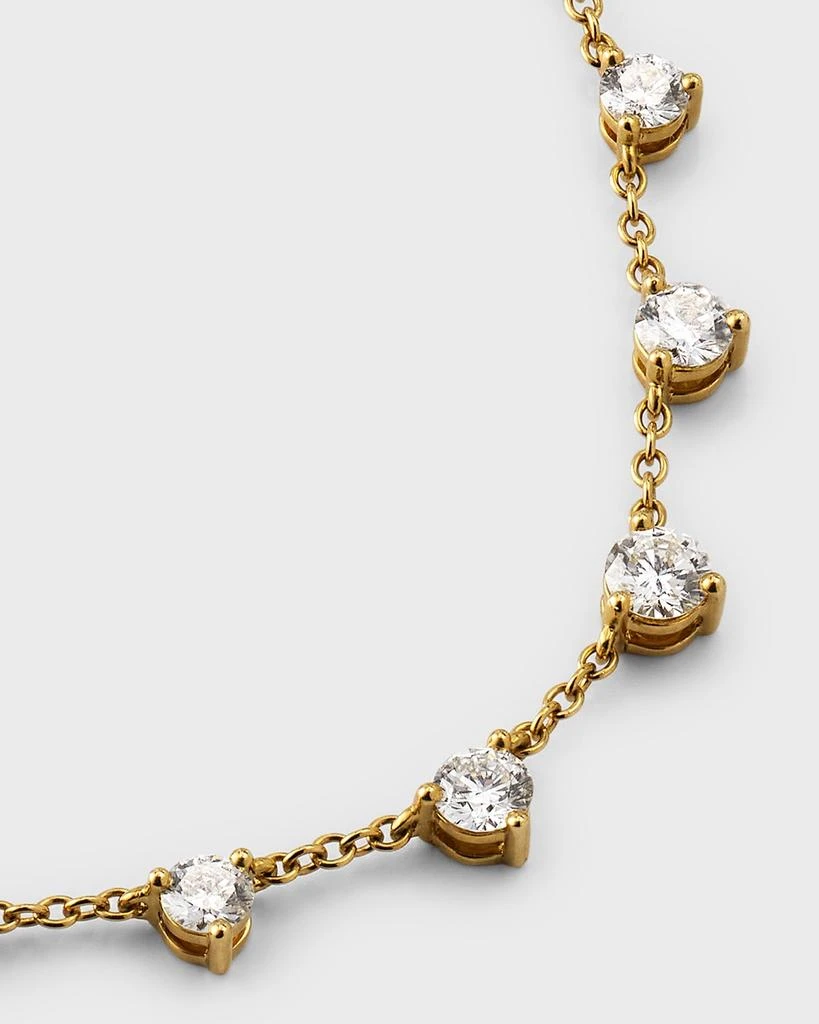 Memoire 18K Yellow Gold 13 Round Diamond Three Prong Necklace, 18"L, 0.82tcw 3