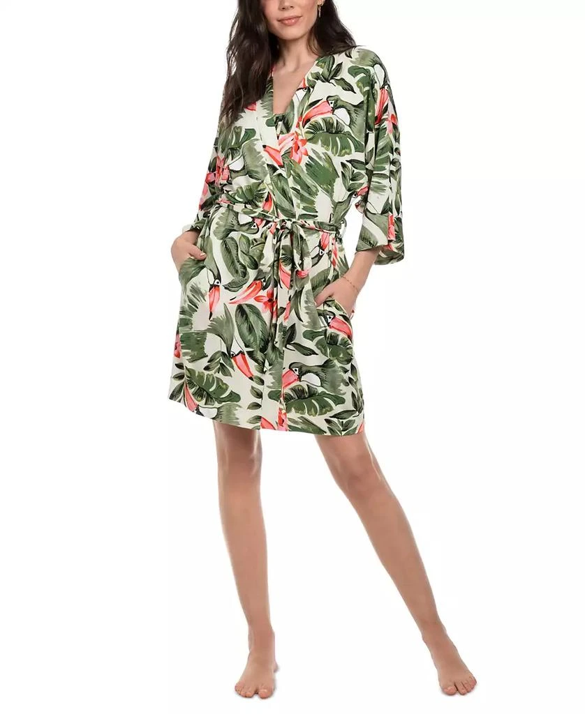 Linea Donatella Women's Toucan Printed Wrap Robe 1