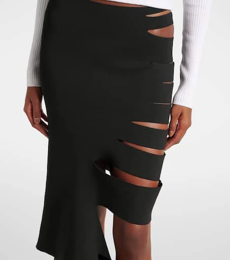 Mugler Asymmetric cutout midi skirt 4