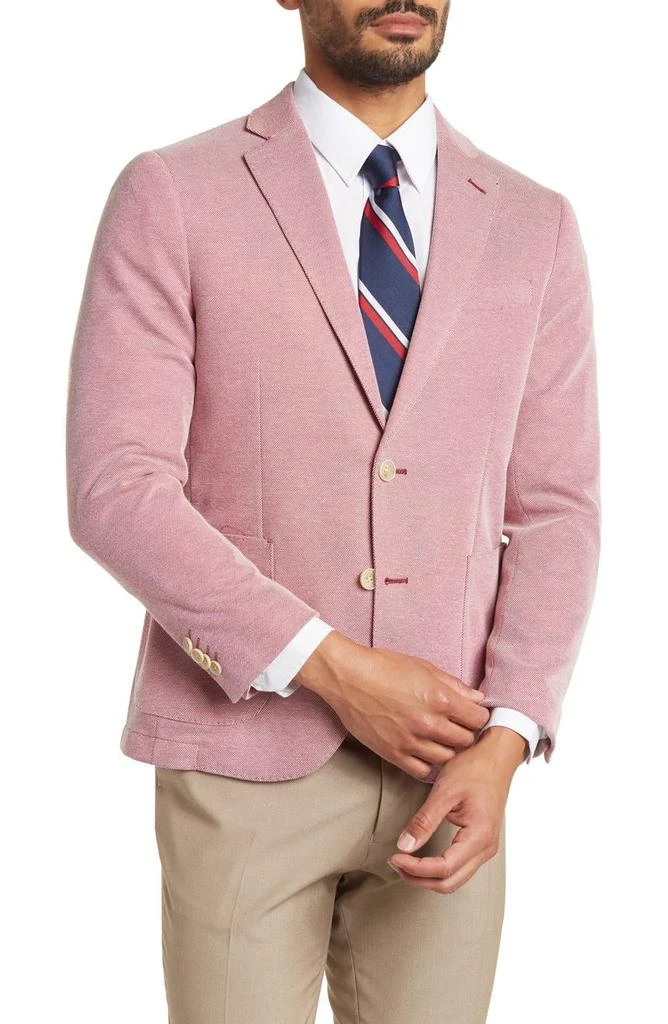 SAVILE ROW CO Notch Lapel Knit Blazer 1