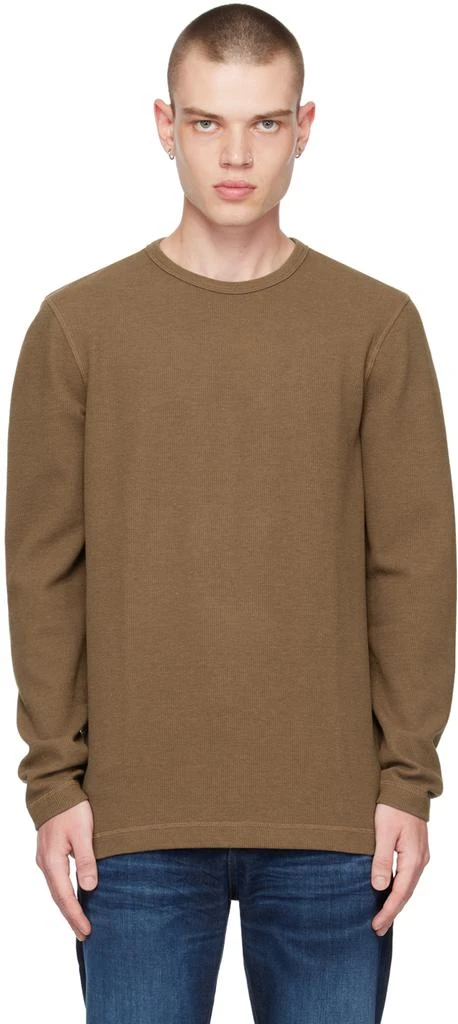 Hugo Boss Beige Crewneck Long Sleeve T-Shirt 1