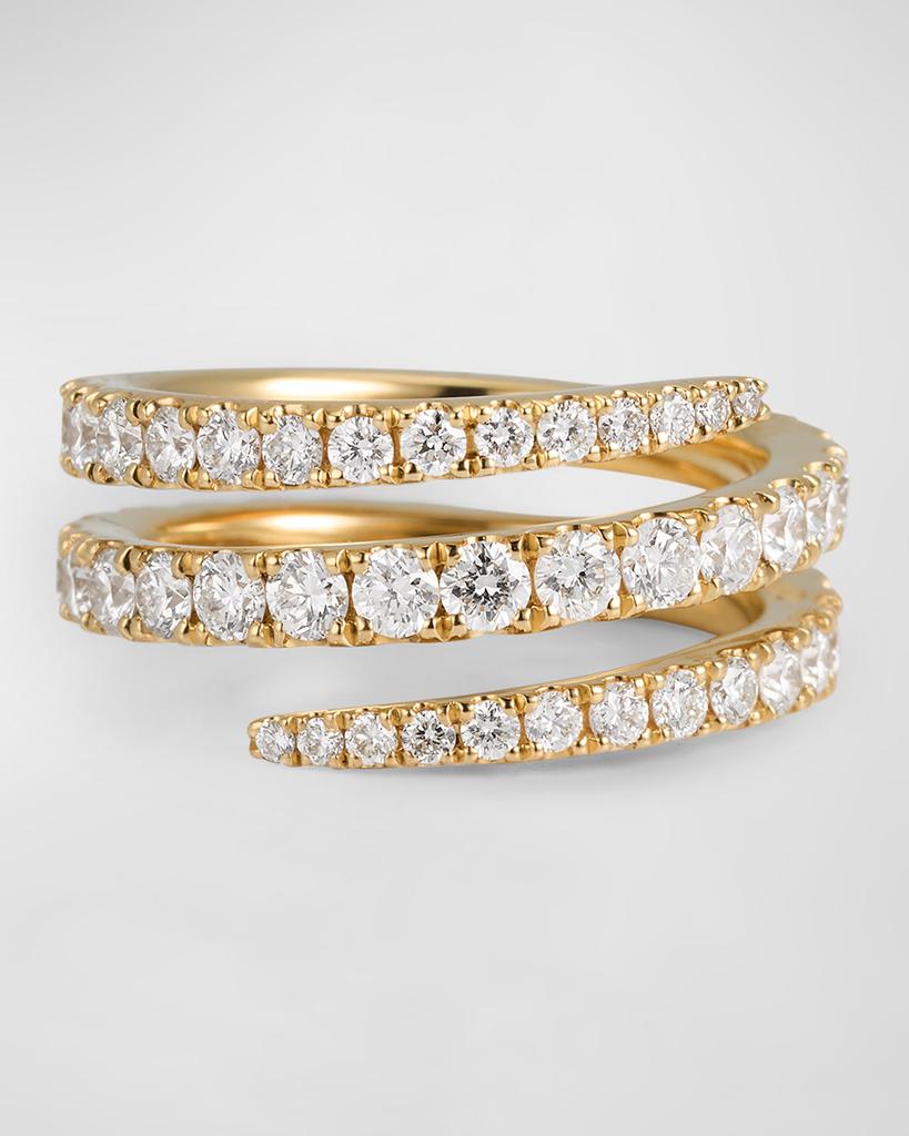 Anita Ko 18K Yellow Gold Pinky Diamond Coil Ring, Size 3.5