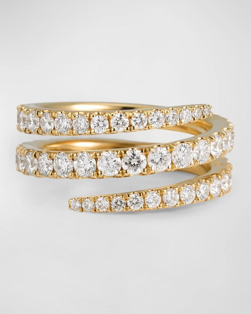 Anita Ko 18K Yellow Gold Pinky Diamond Coil Ring, Size 3.5 1