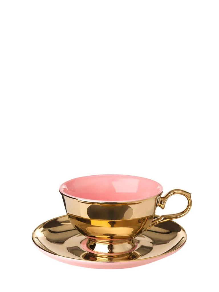 POLSPOTTEN Set Of 4 Legacy Gold Tea Cups & Saucers 3