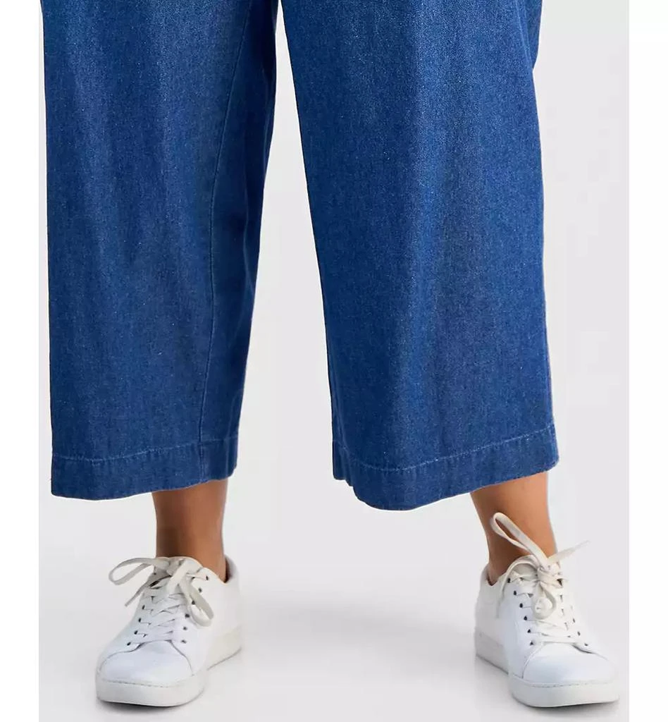 JONES NEW YORK Plus Size Cotton Mid-Rise Pull-On Chambray Pants 6