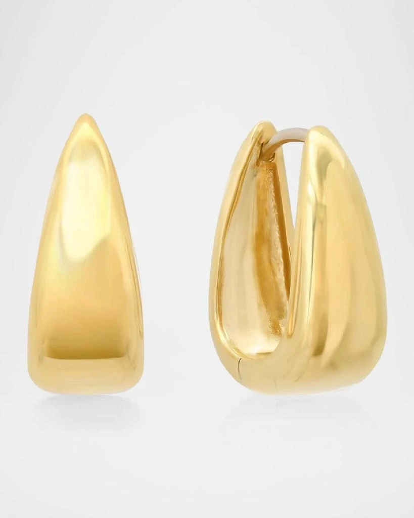 Jennifer Meyer 18K Yellow Gold Mini Elongated Teardrop Huggie Earrings 1