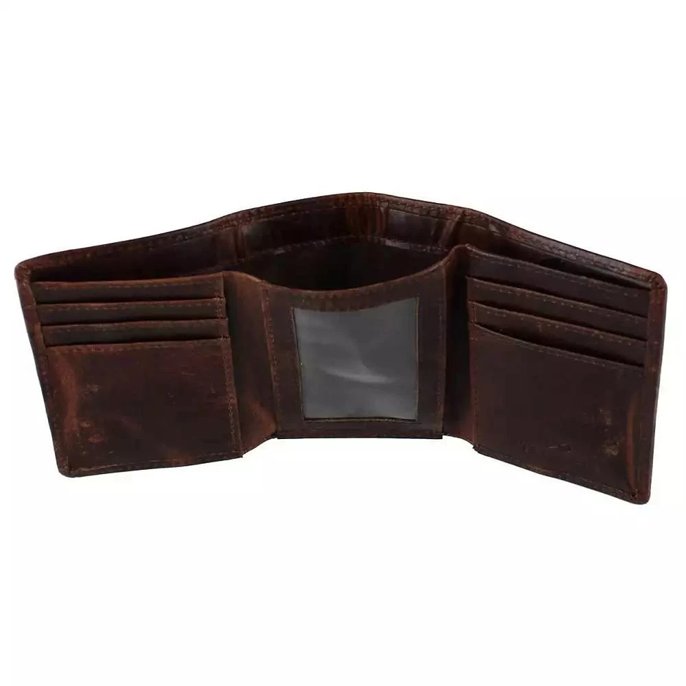 TRAFALGAR Men's Tennyson Tri-Fold Genuine Leather Wallet with ID Window 4