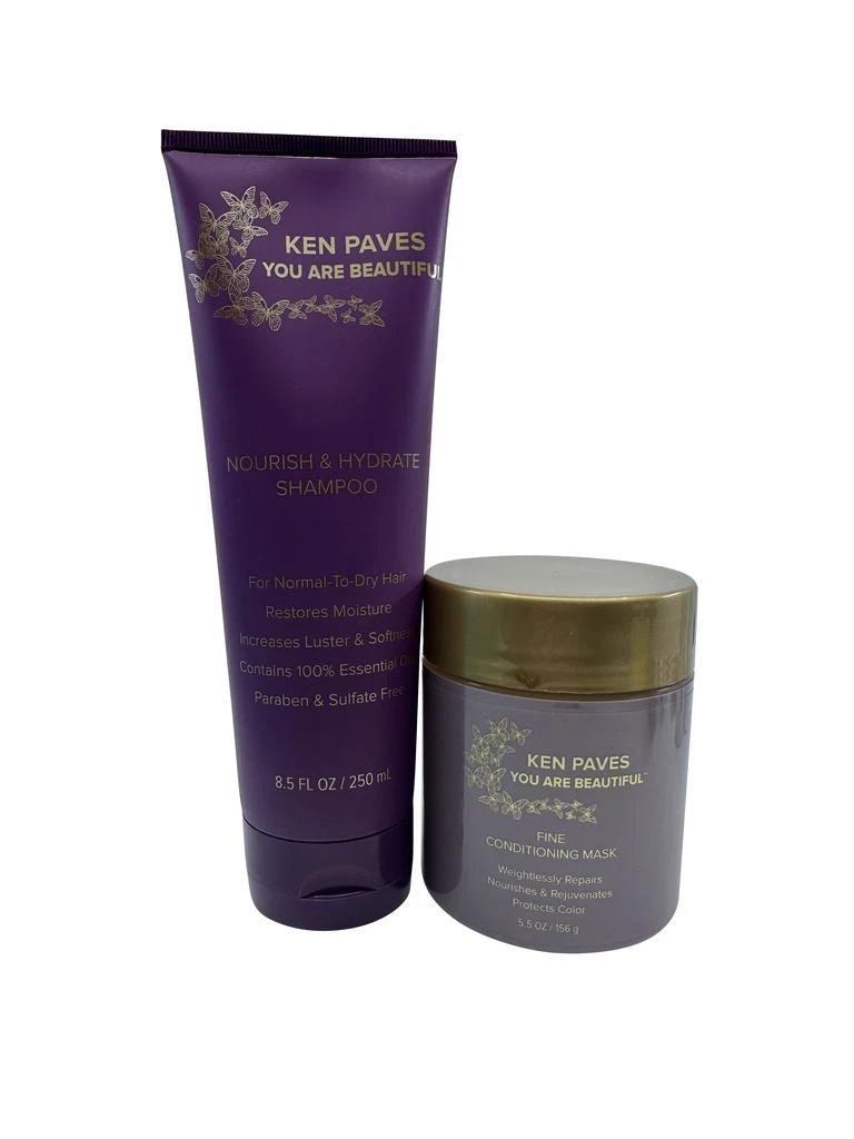 Ken Paves Nourish & Hydrate Shampoo 8.5 OZ & Fine Conditioning Mask 5.5 OZ 1