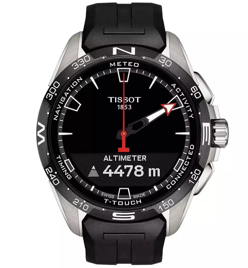 Tissot Men's Swiss T-Touch Connect Solar Black Rubber Strap Smart Watch 48mm 5