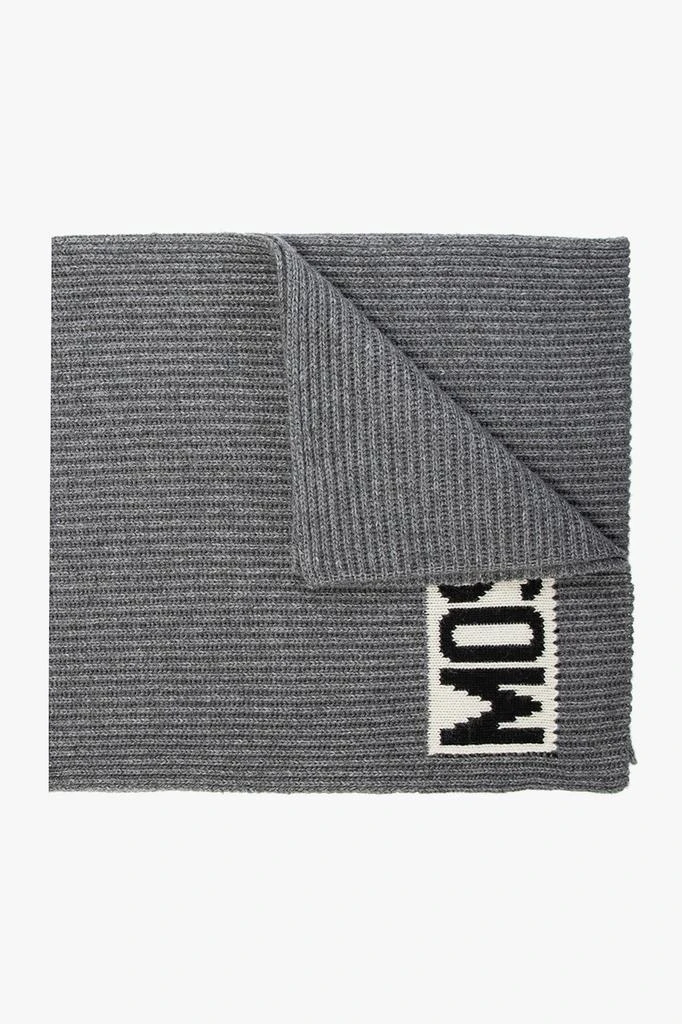 Moschino Rib-knit scarf with logo 1