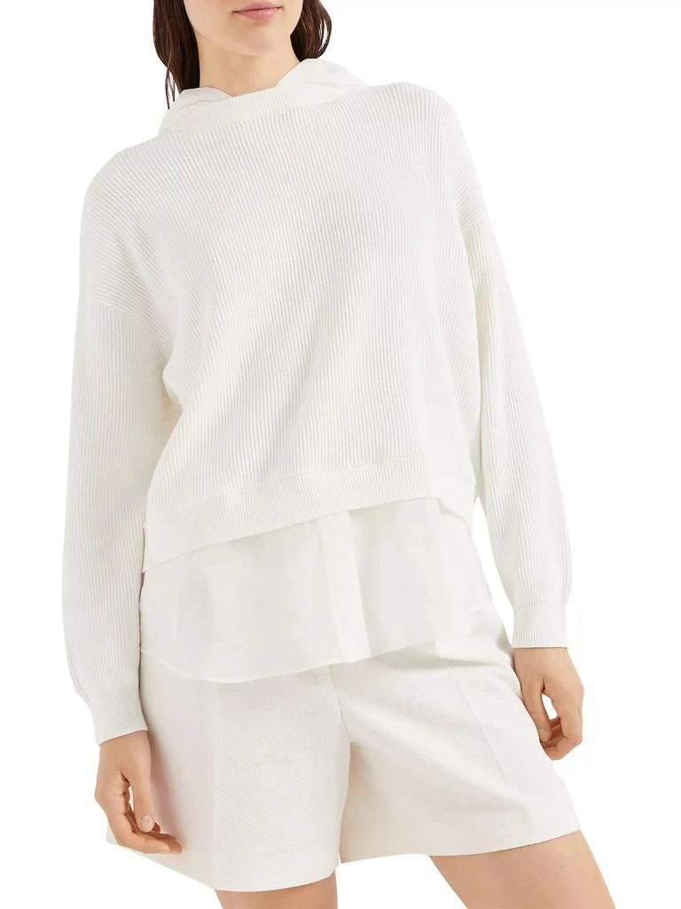 Brunello Cucinelli Faux Layered Sweatshirt with Detachable Hood 2