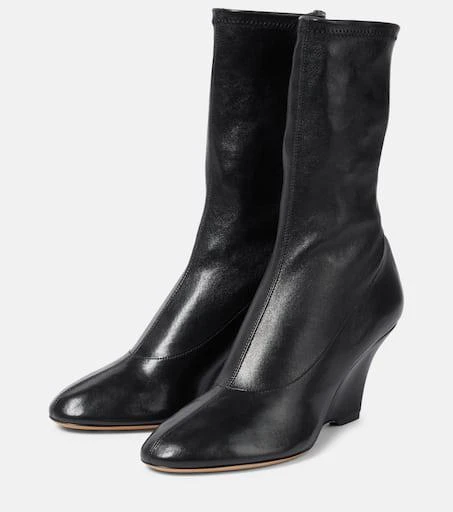 Khaite Apollo wedge leather ankle boots 5