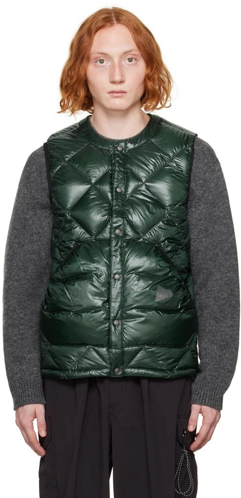 and wander Green Diamond Stitch Down Vest 1