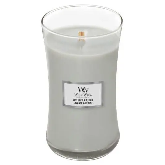 Woodwick WoodWick - Lavender & Cedar Large Hourglass Jar Candle